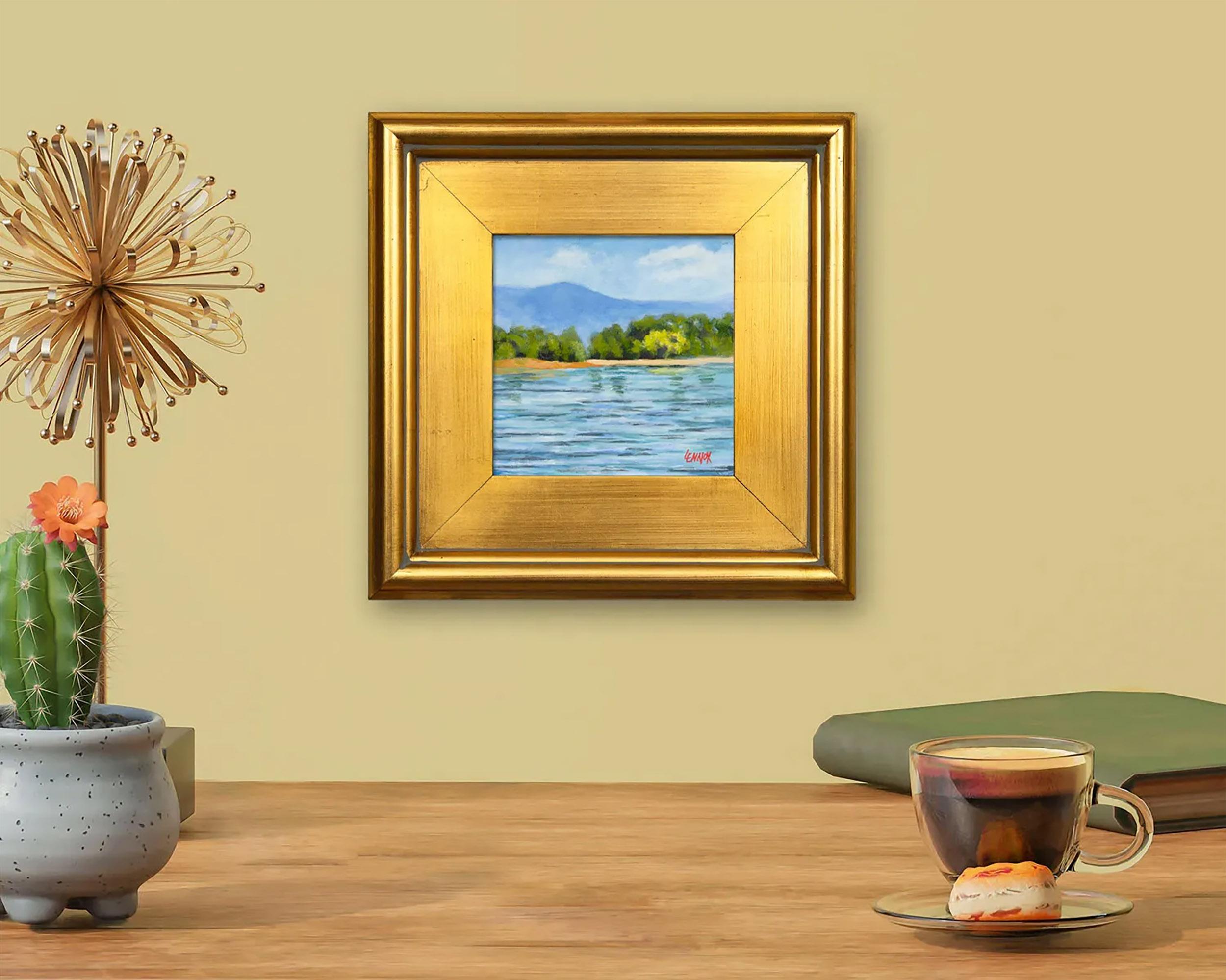 Hille of Blue - Quadro di paesaggio del Tennessee incorniciato - Painting Realismo di Clayt Lennox