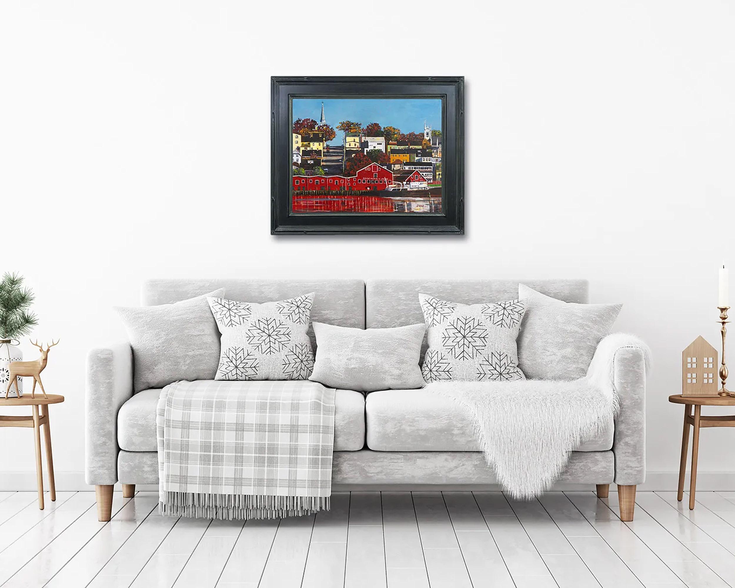 Lunenburg Brilliance - Framed Canada Landscape Painting For Sale 2