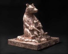 Mutter und Kind - Aurum Edition - Brozne Bärenskulptur