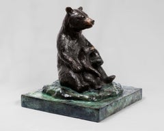 Mutter und Kind - Bronzebärenskulptur