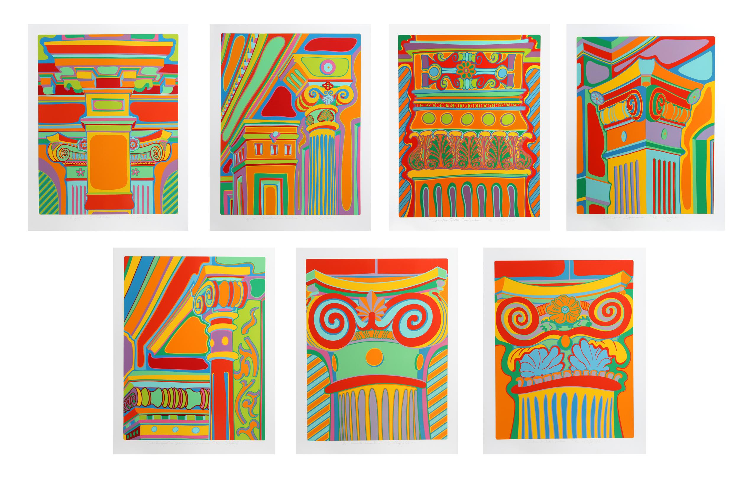 CLAYTON POND Abstract Print - Capital Ideas Portfolio, Suite of 7 Silkscreens
