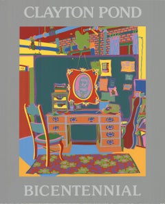 After Clayton Pond-My Grandmother's Fan-34.5" x 28"-Serigraph-1976-Surrealism