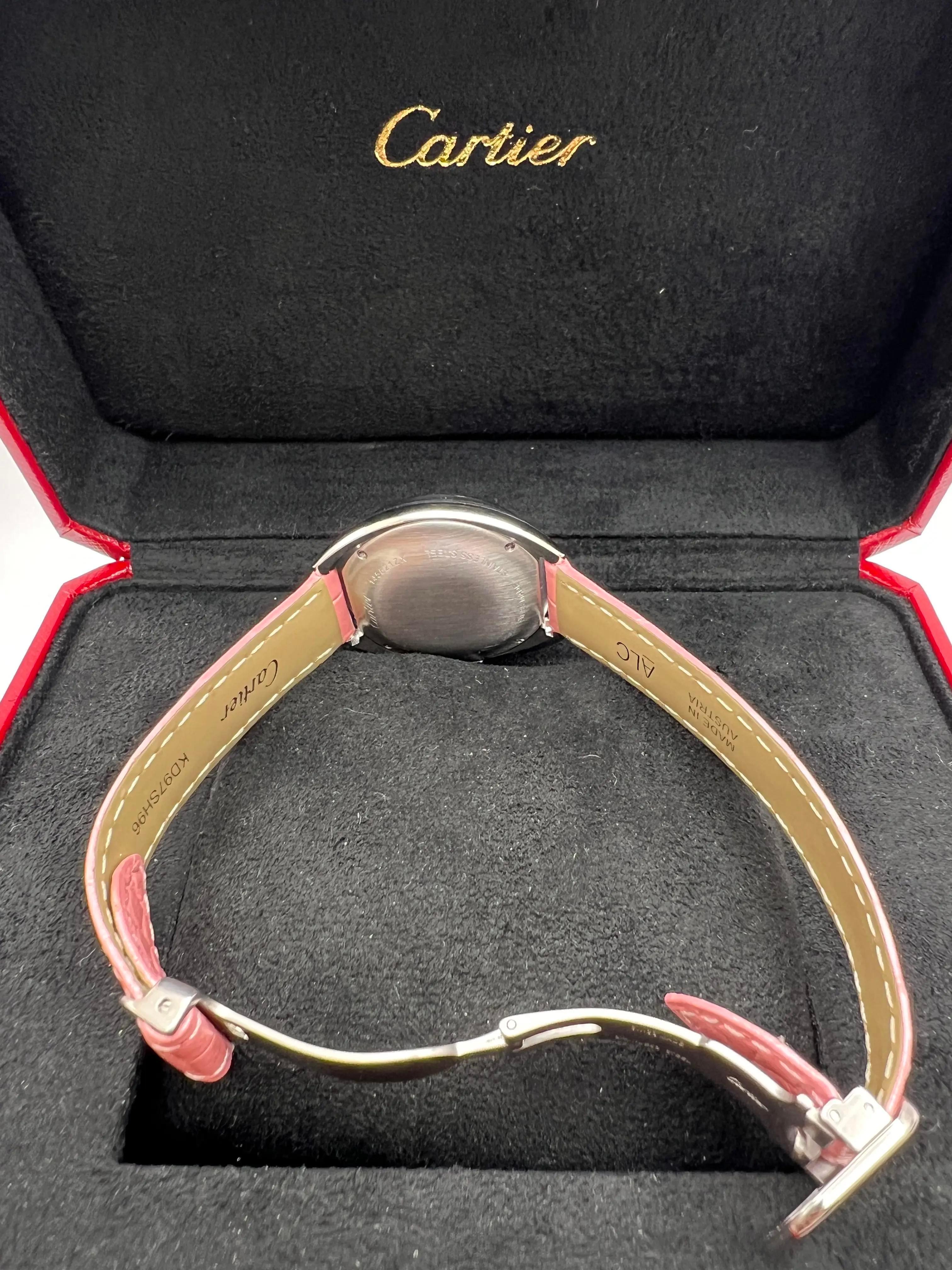 Clé de Cartier 31mm Factory Diamond Bezel Pink Leather Box Papers W4CL0005 en vente 7