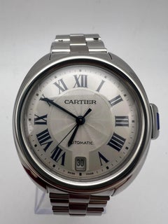 Cle De Cartier 35mm WSCL0006 Silver Dial Blue Roman Numerals Steel Watch