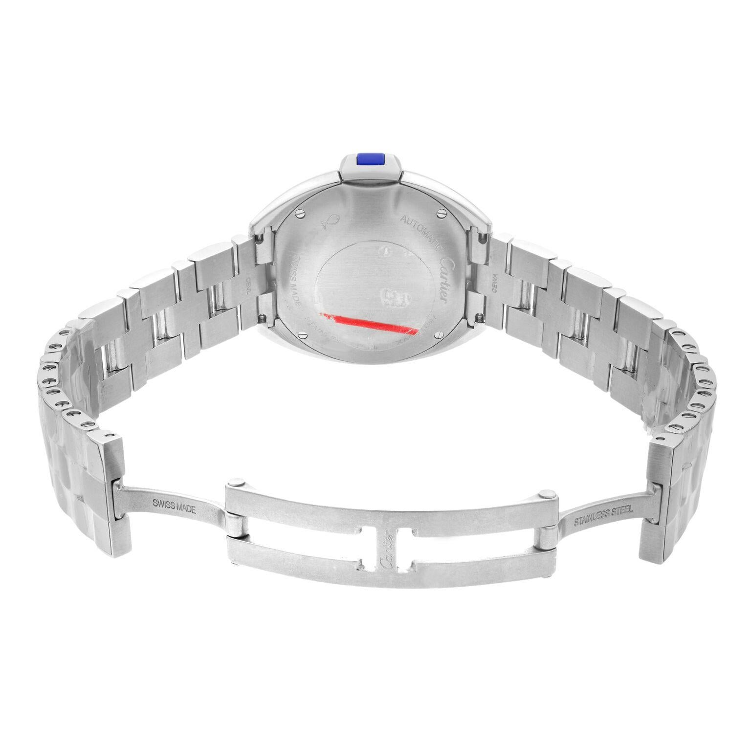 Cle de Cartier Steel Silver Guilloche Roman Dial Automatic Ladies Watch WSCL0005 2