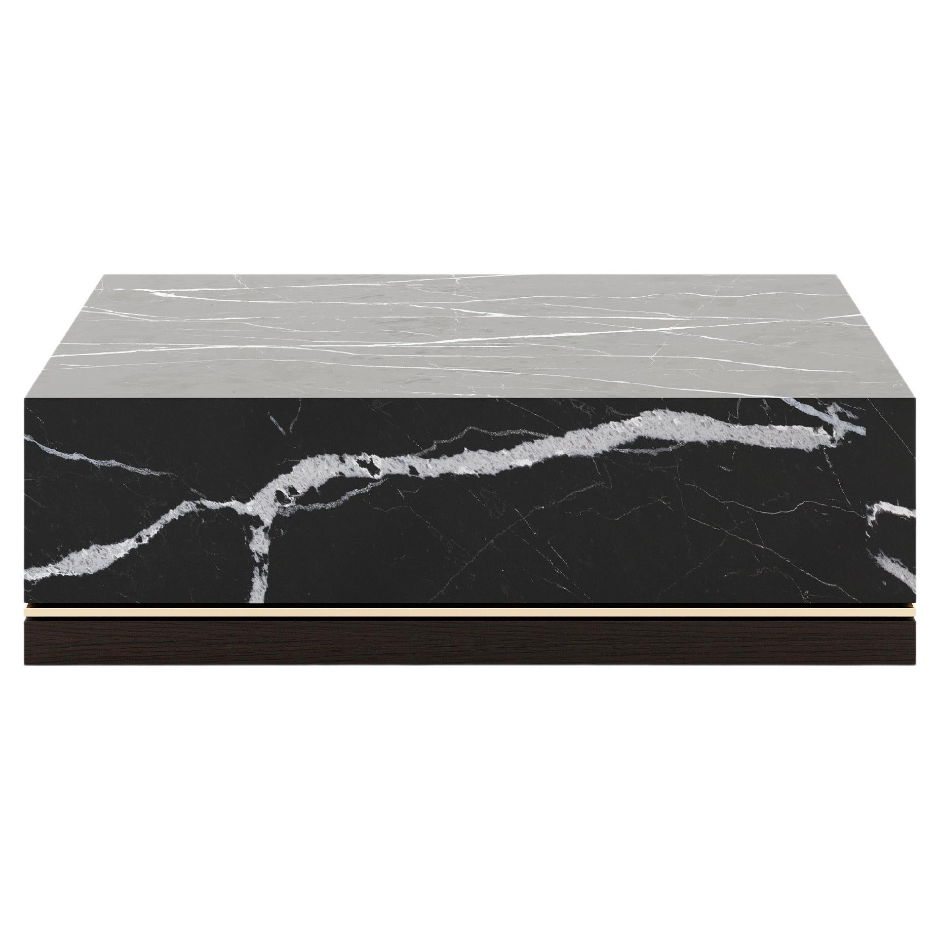 21st-century Contemporary coffee table, with customisable marble For Sale