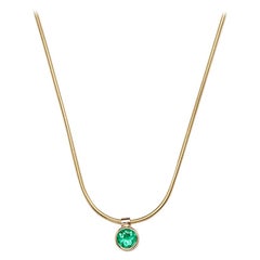 Clea Necklace, Emerald and Yellow Gold Necklace