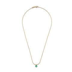 Clea Necklace, Emerald and Yellow Gold Necklace