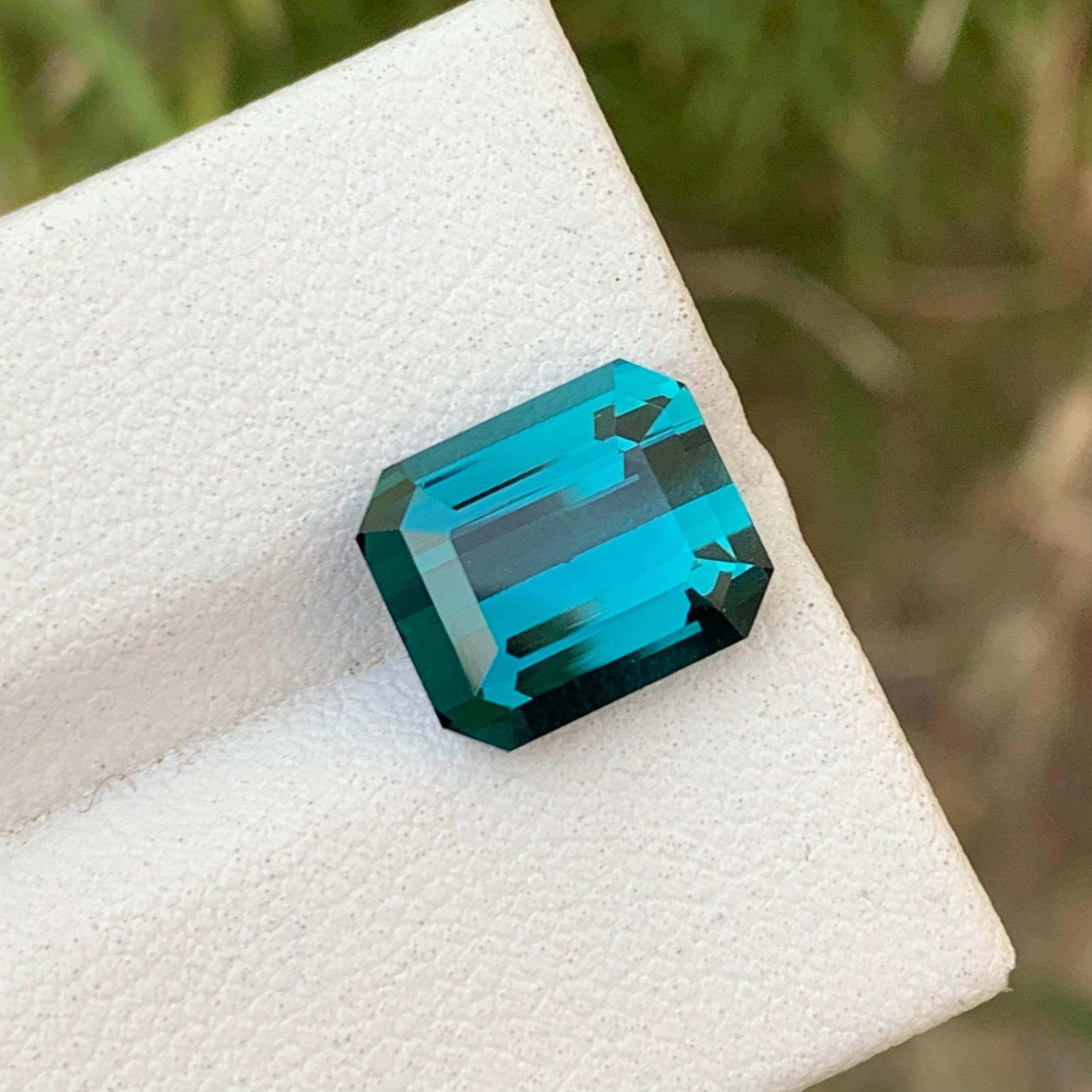 Loose Indicolite Tourmaline 
Weight: 4.50 Carats 
Dimension: 10.4x8.8x5.7 Mm
Origin: Kunar Afghanistan 
Shape: Emerald 
Treatment: Non
Color; Blue
Certificate: On Customer Demand 
Indicolite tourmaline, a member of the tourmaline family, is an