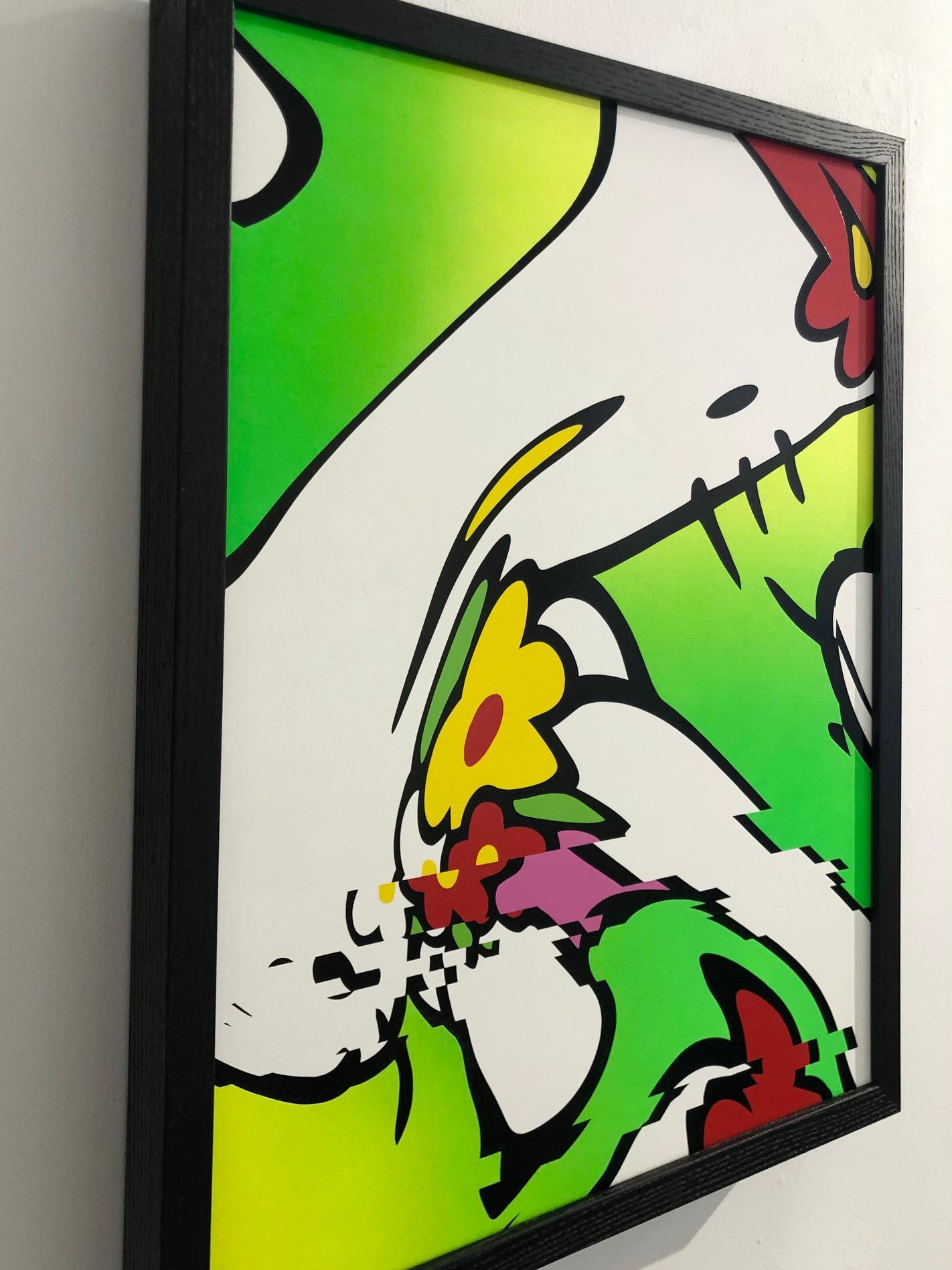“Neon Pu$$” framed in a black shadow box  - Painting by Clean Cut Visuals