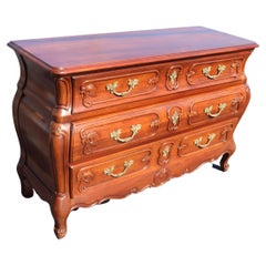 Clean Heavy Solid Walnut French Country Commode Dresser