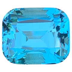 Clean Large Size Cushion Cut Brazilian Sky Blue Topaz Gemstone for Jewellery