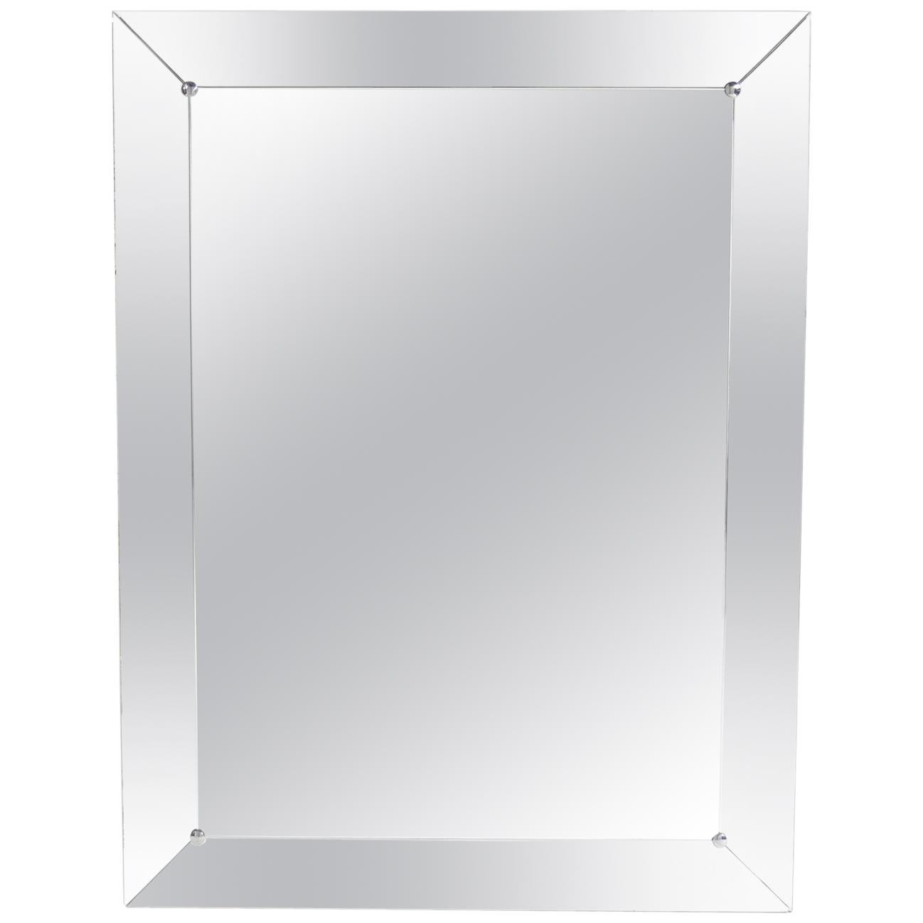 Clean Lined Art Deco Mirror For Sale