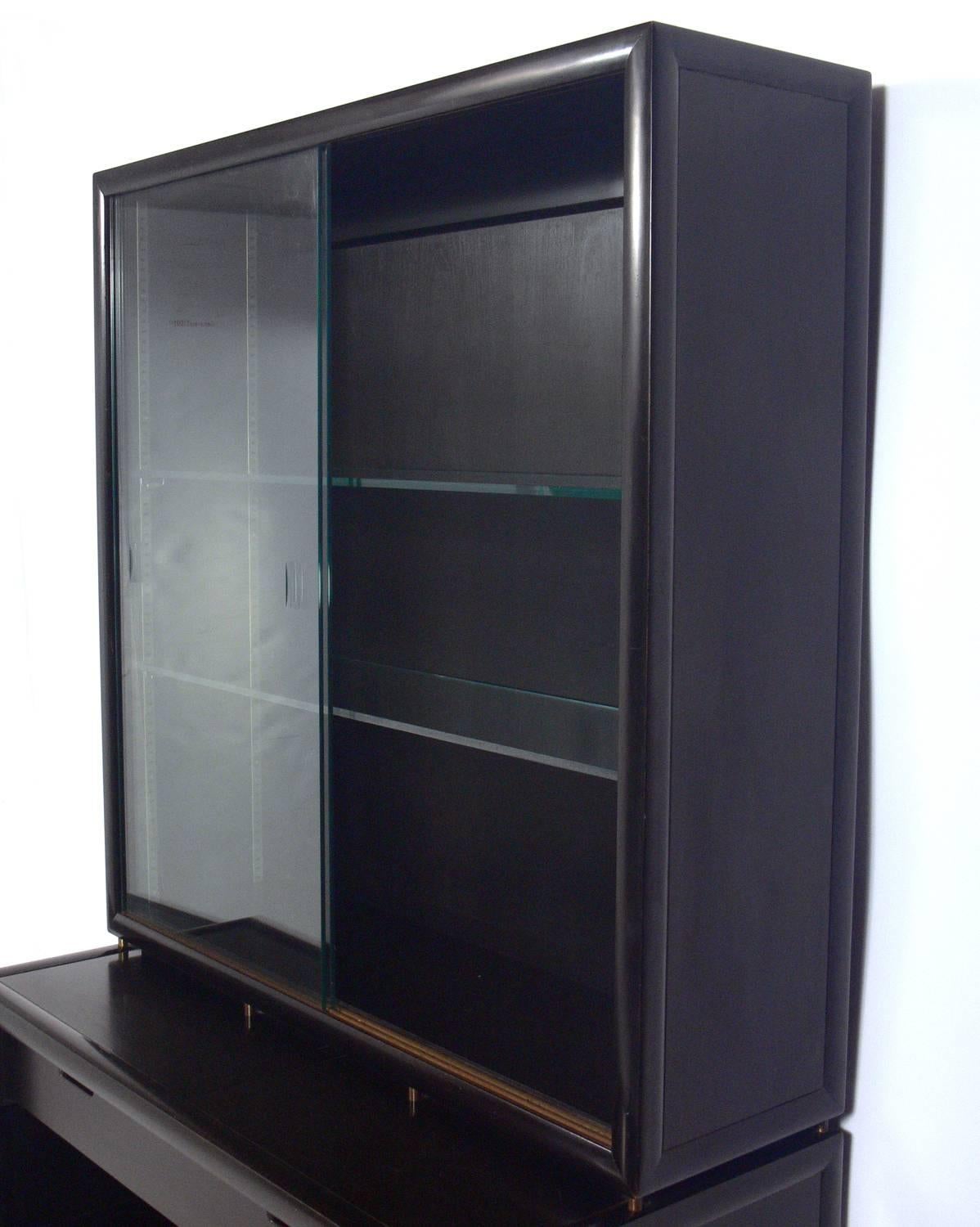 American Clean Lined Bar Cabinet or Vitrine by Michael Taylor for Baker