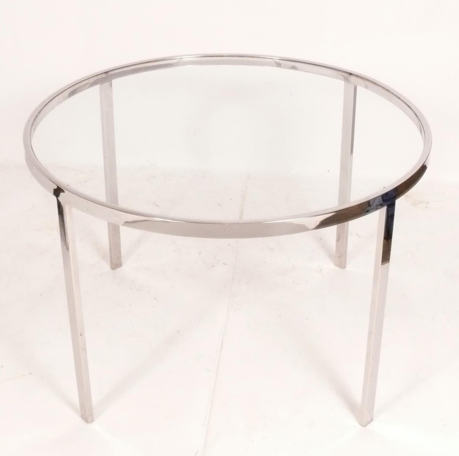 Mid-Century Modern Clean Lined Chrome Dining Table by Milo Baughman for DIA 42
