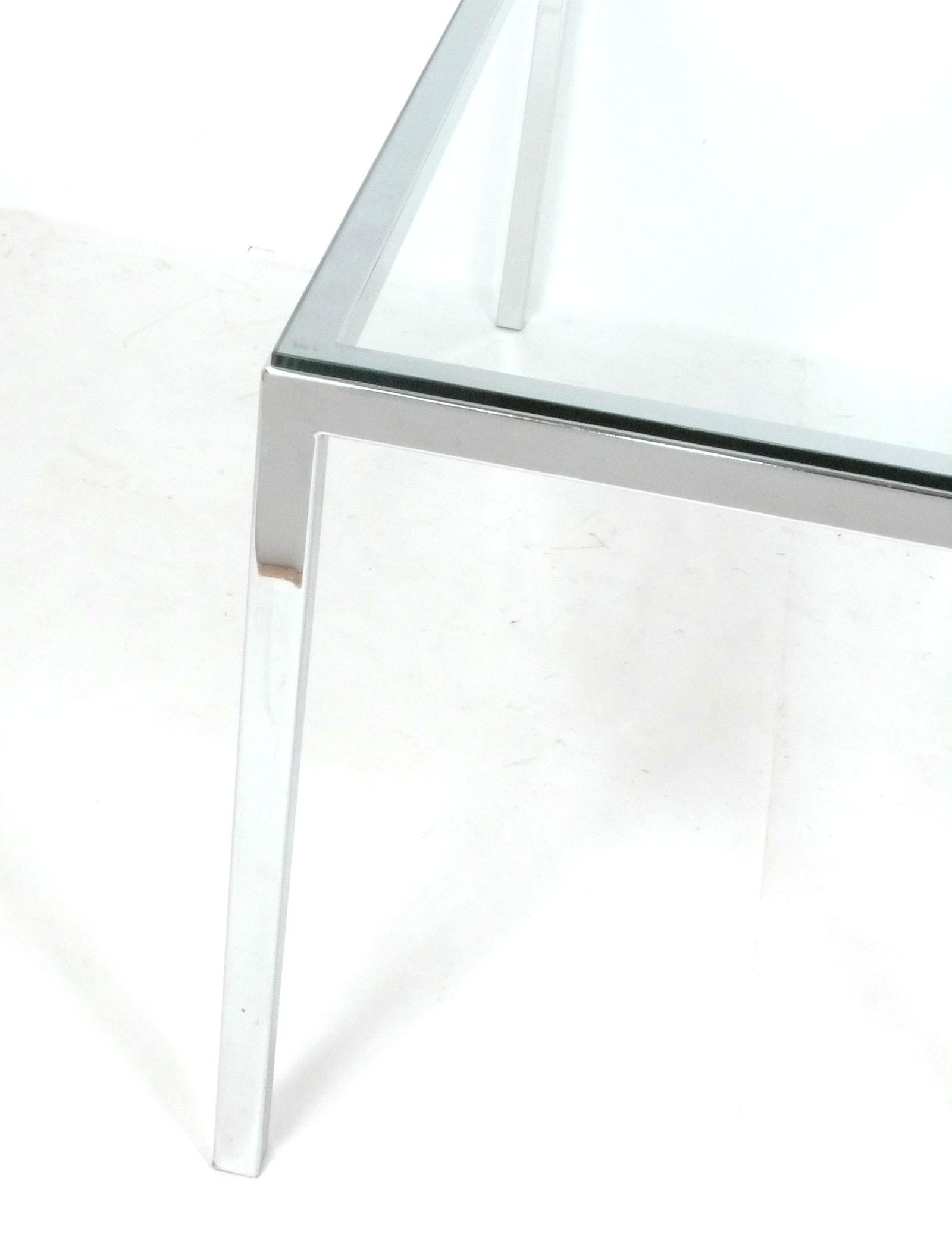 Clean Lined Chrome Mid Century Desk In Good Condition For Sale In Atlanta, GA