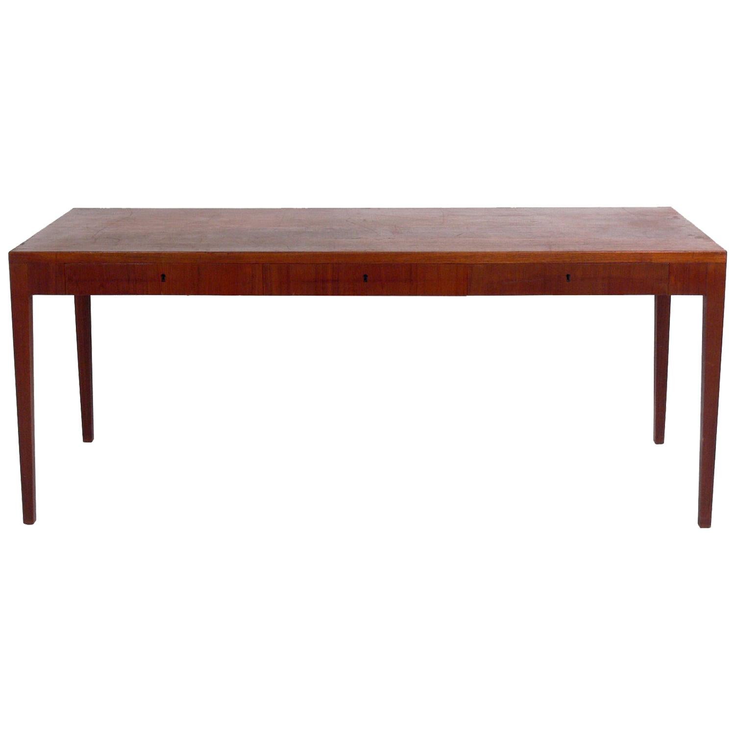 Clean Lined Danish Modern Teak Desk