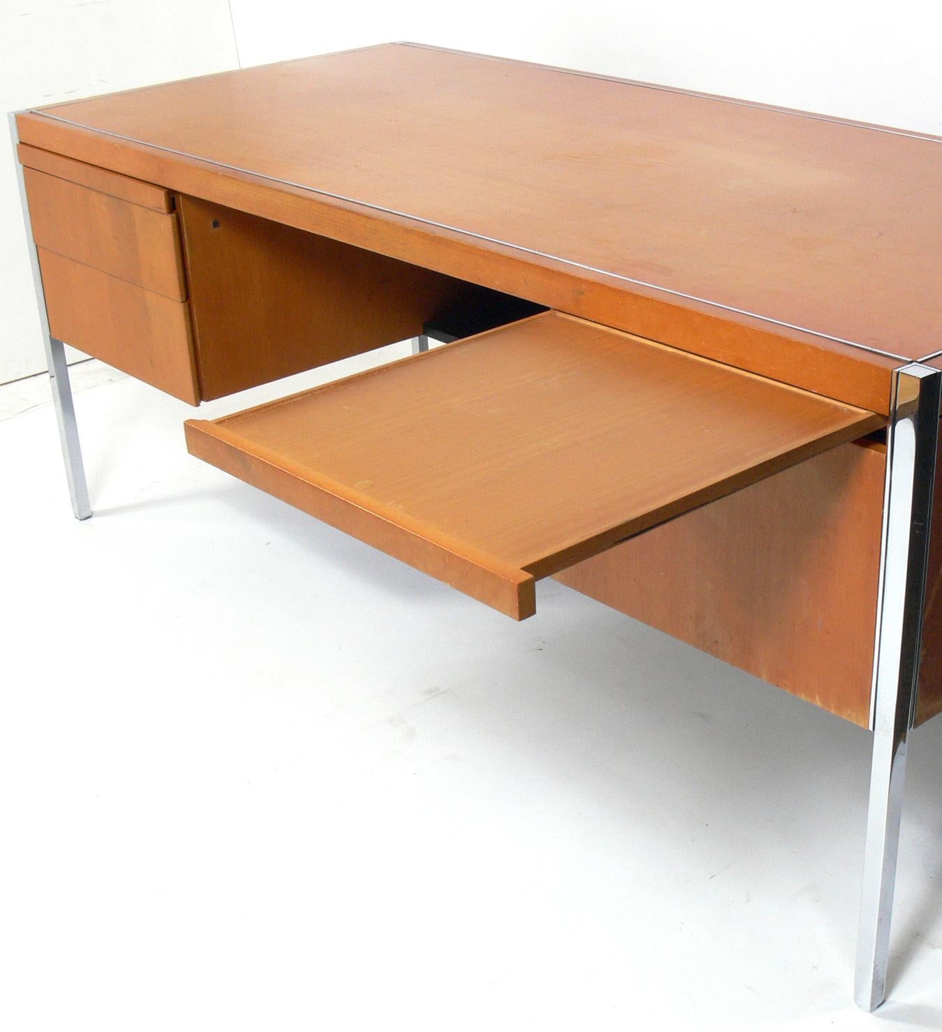 Plated Clean Lined Executive Desk by Knoll