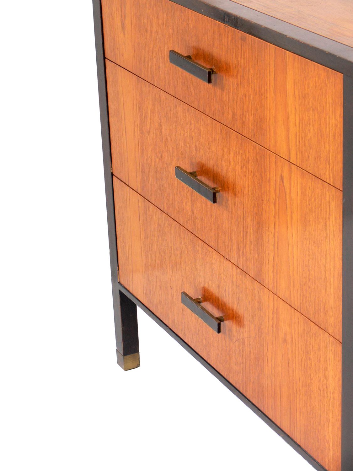 American Clean Lined Harvey Probber Chest in Rosewood and Mahogany