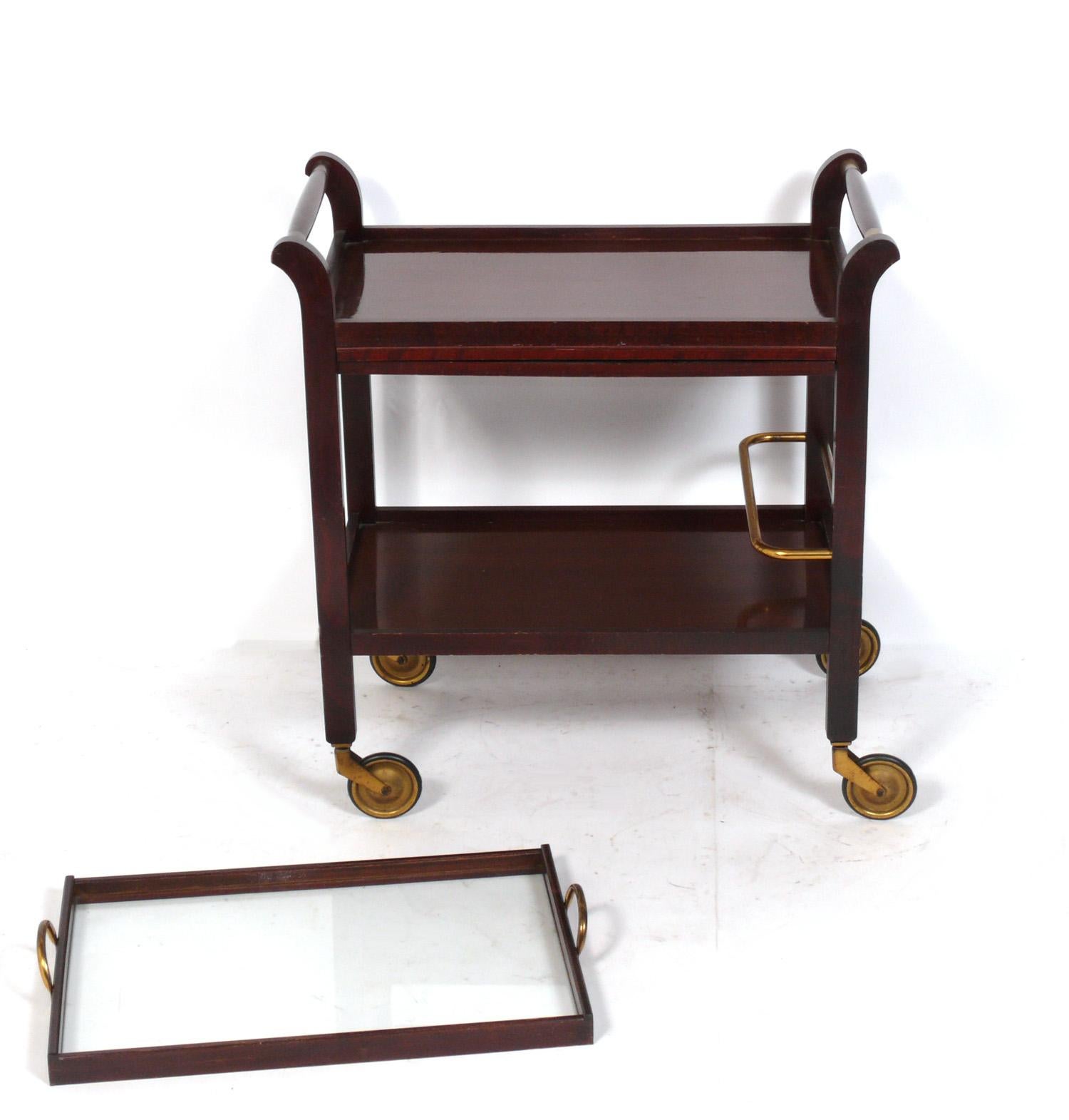 Mid-20th Century Clean Lined Italian Bar Cart For Sale
