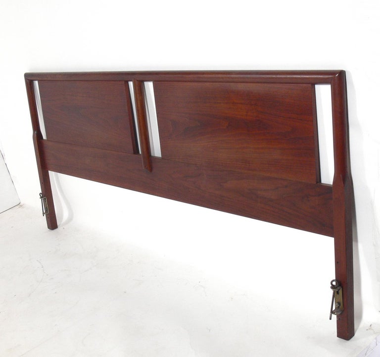 Clean Lined Midcentury Walnut King Size Headboard at 1stDibs