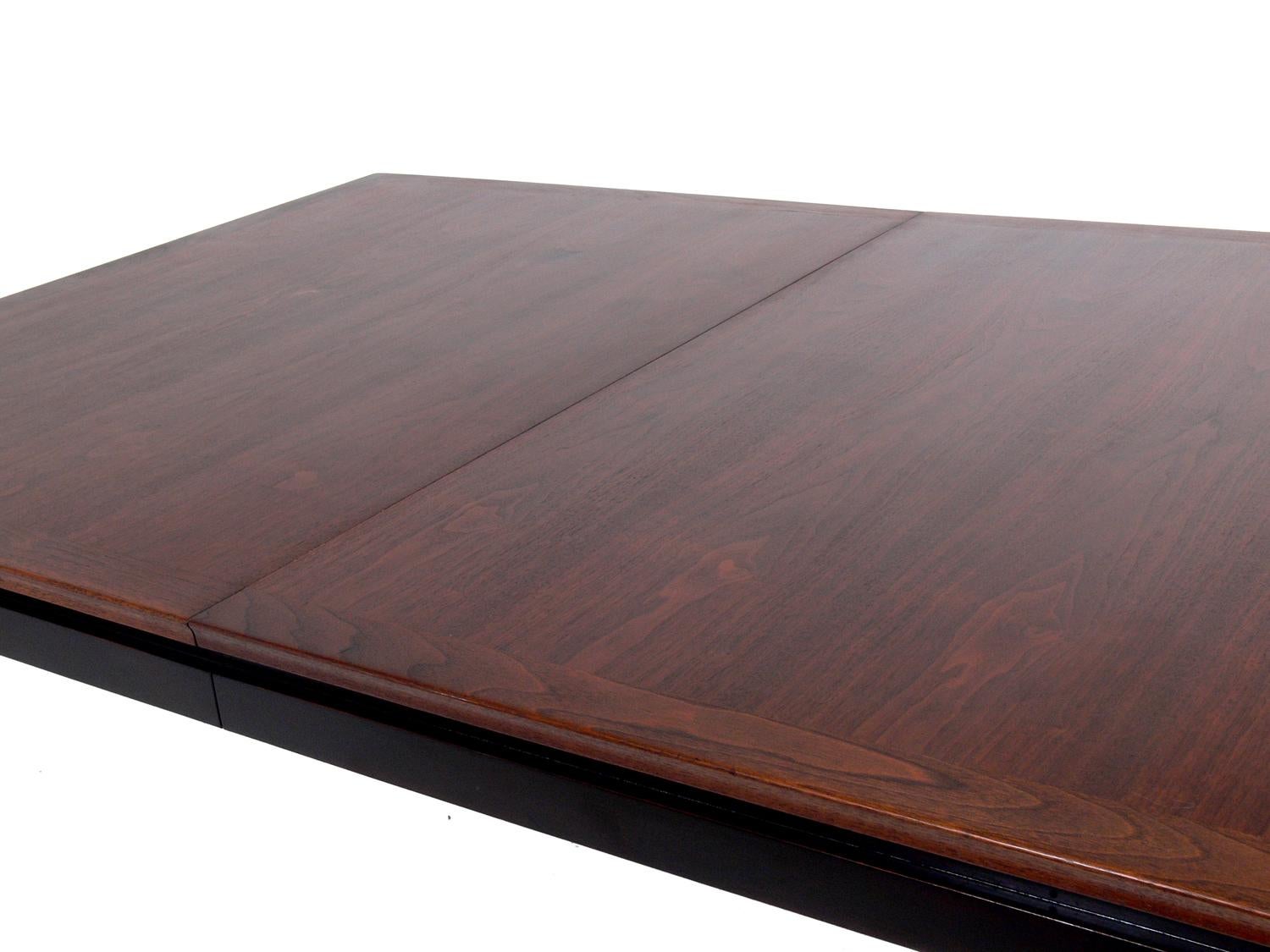 Mid-Century Modern Clean Lined Rosewood Dining Table by Dunbar