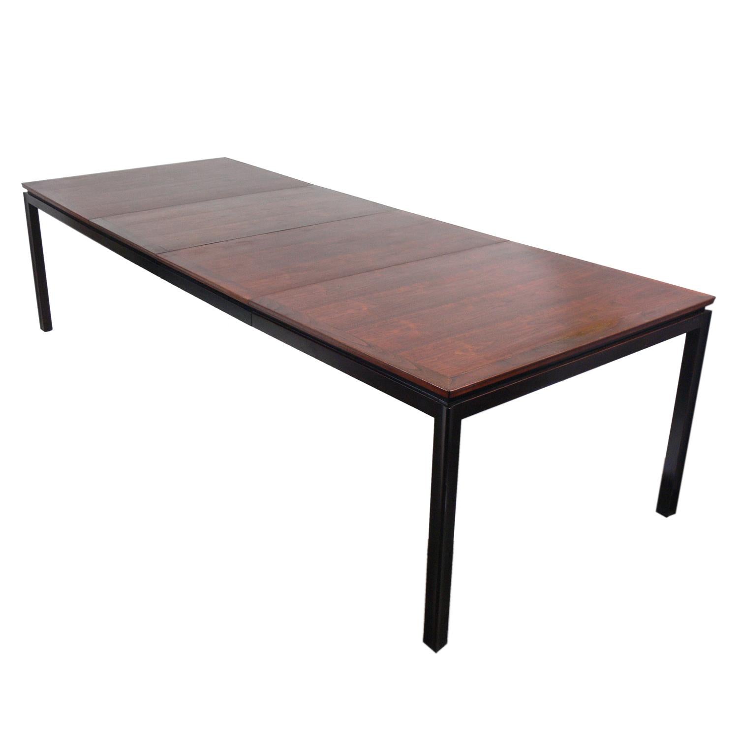 American Clean Lined Rosewood Dining Table by Dunbar