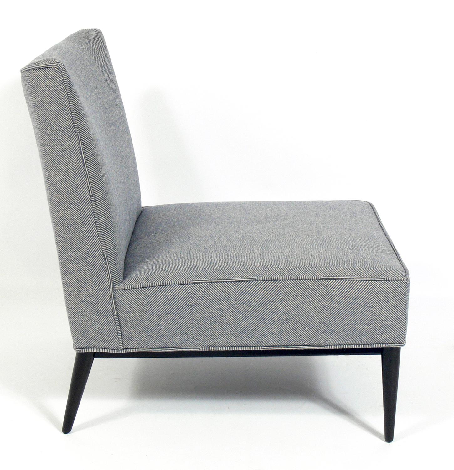 Mid-Century Modern Clean Lined Slipper Chair by Paul McCobb