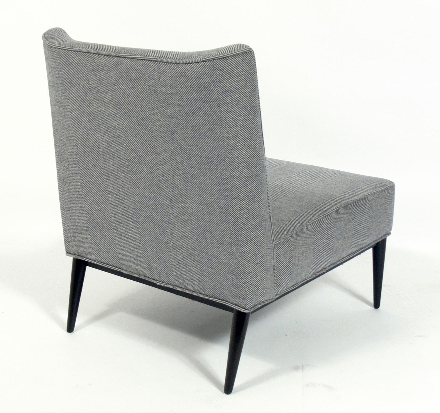 American Clean Lined Slipper Chair by Paul McCobb