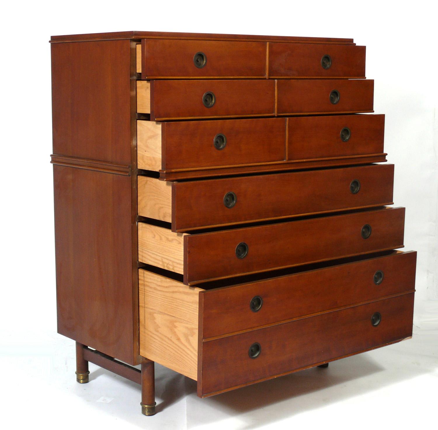 Mid-Century Modern Clean Lined Tall Chest by Renzo Rutili