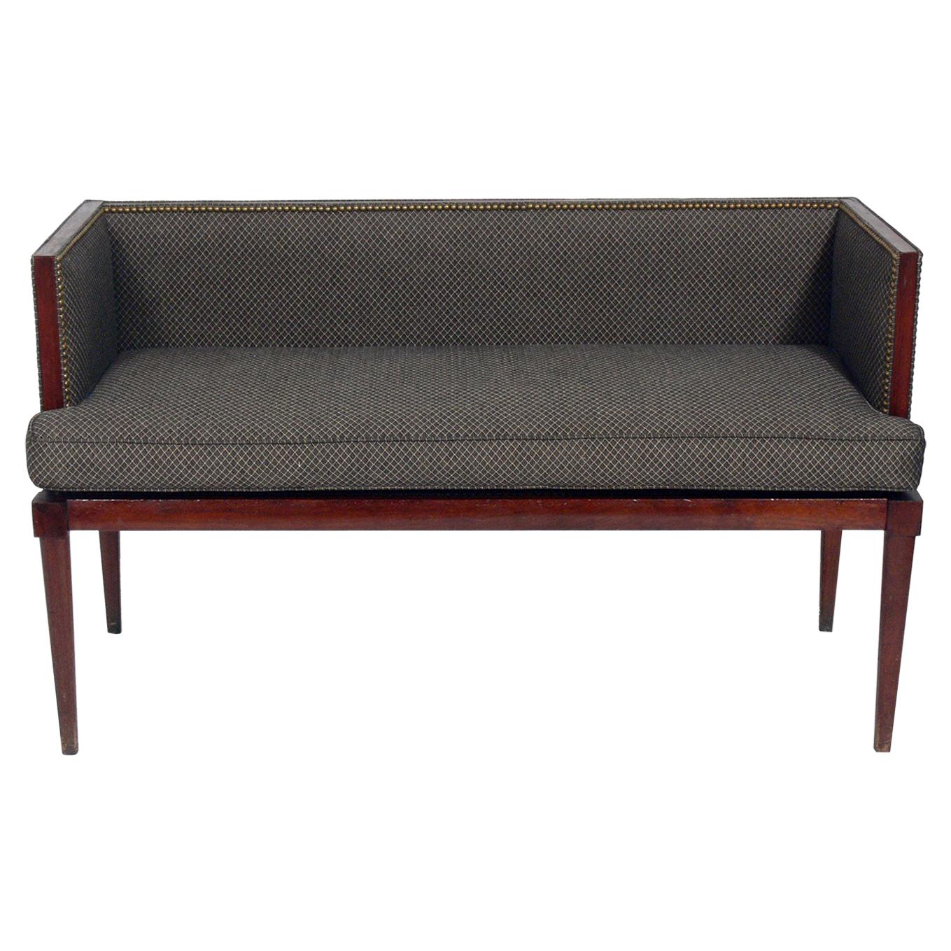 Clean Lined Tuxedo Settee or Bench