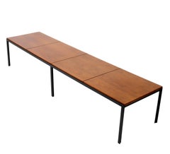 Clean Lined Walnut and Iron Coffee Table or Bench by Florence Knoll