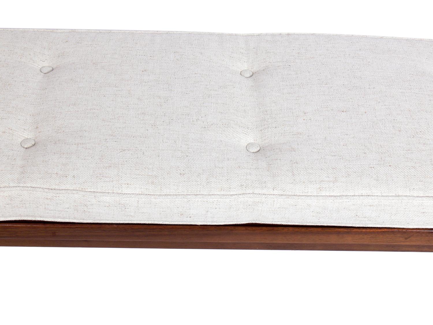Mid-Century Modern Clean Lined Walnut Bench by Kipp Stewart for Drexel