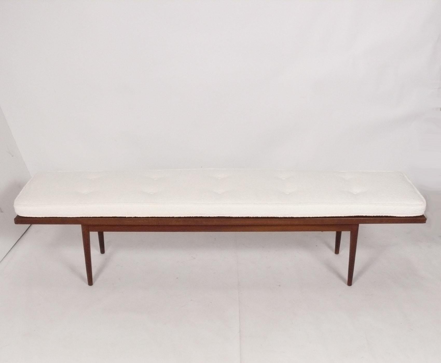Mid-Century Modern Clean Lined Walnut Bench or Coffee Table by Kipp Stewart for Drexel For Sale