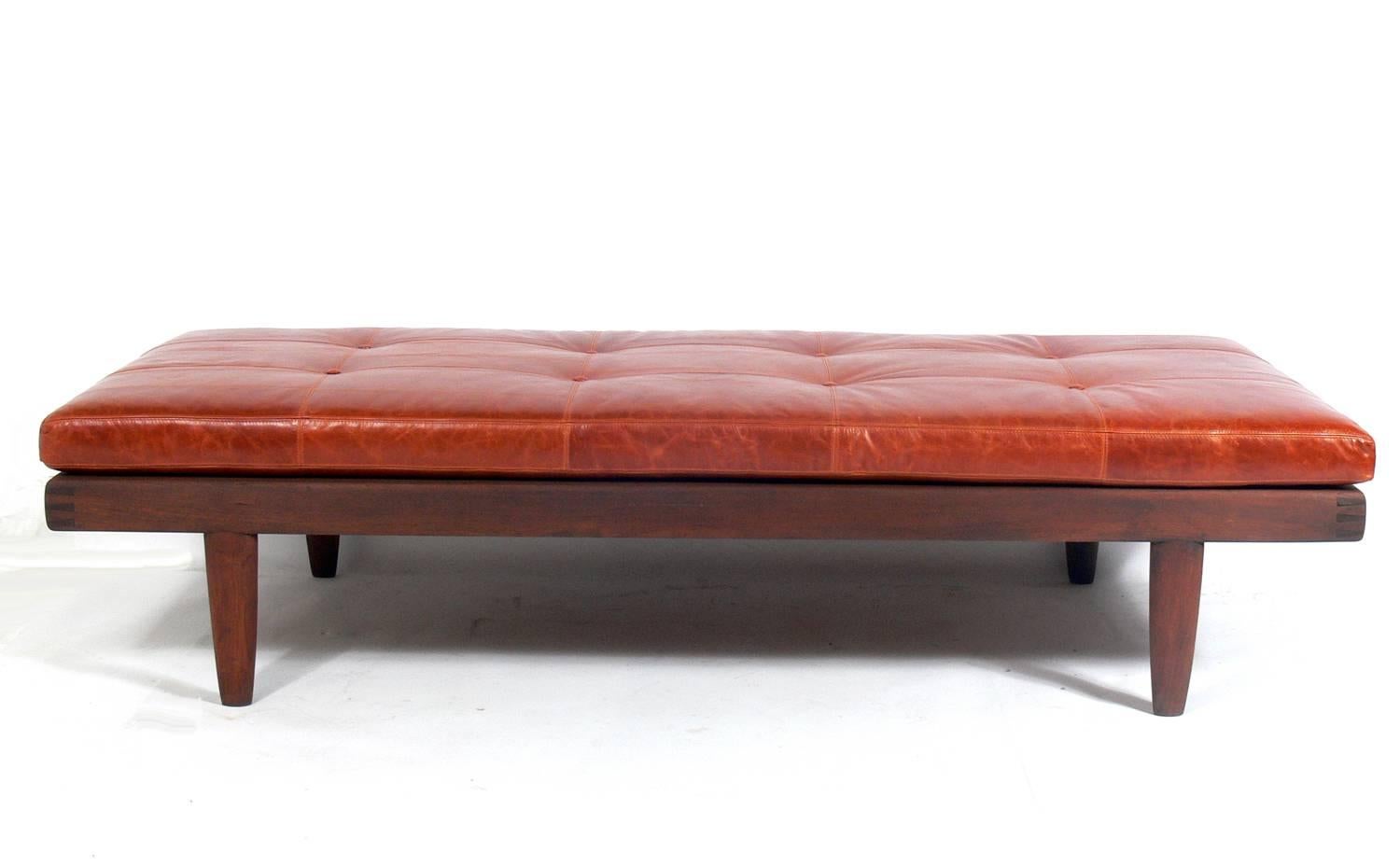 Clean lined walnut daybed attributed to George Nakashima for Widdicomb, unsigned, American, circa 1950s.