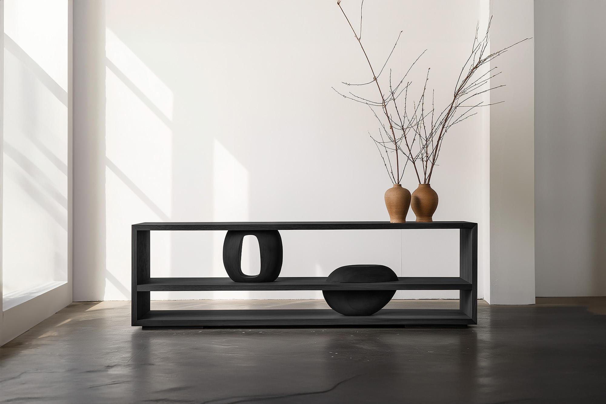 Clean Lines Credenza 9, Warm Wood, NONO's Sereno Sculptural Craftsmanship In New Condition For Sale In Ciudad de México, CDMX