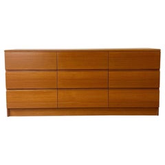 Clean Mid century Danish modern Teak 9 Schublade Kommode credenza 