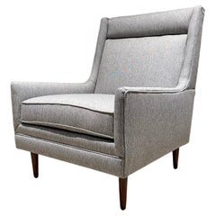 Clean Classic Modern Lounge Chair Peg Legs + New Grey Fabric 1950s Paul McCobb