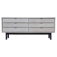 Clean Modern Restored Six Drawer Dresser / Chest White Washed