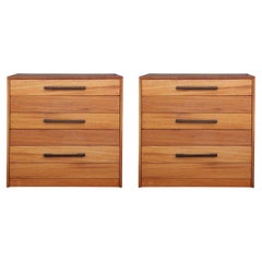Clean Pair of Norm Stoeker Modernist 3 Drawer Chest / Nightstands