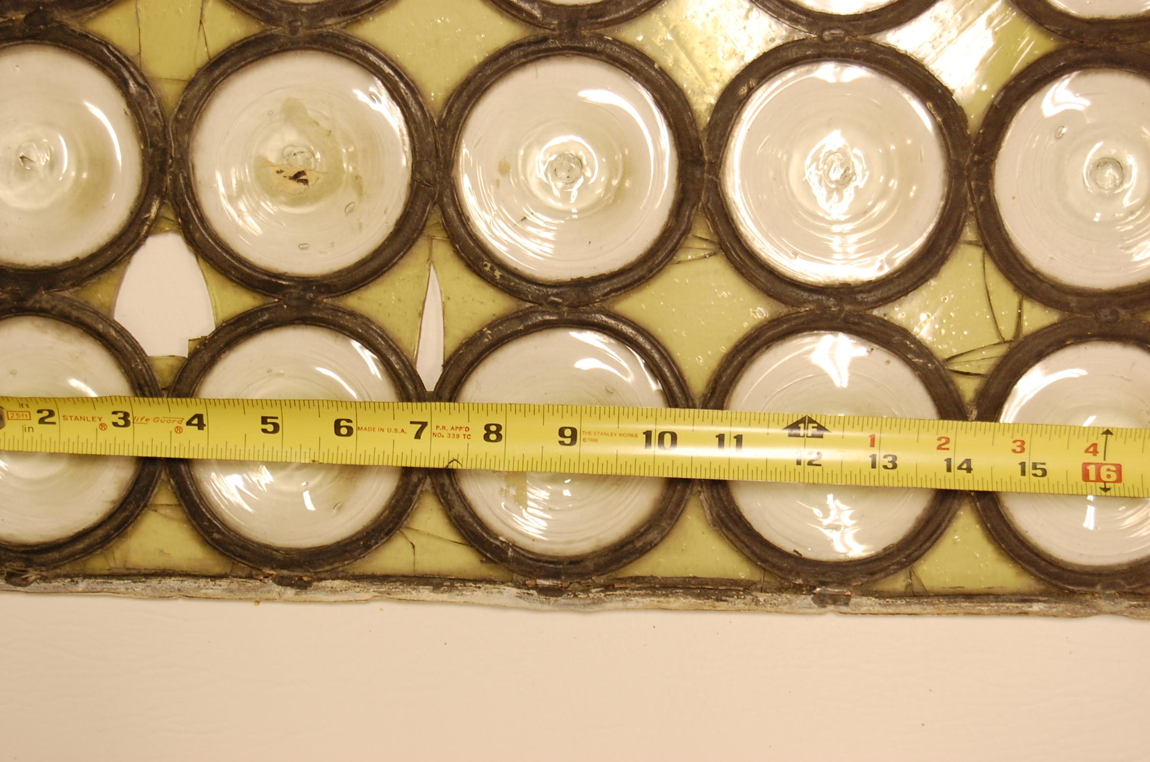 British Clear Diameter Bullseye Glass Window Rondoles Set in Lead