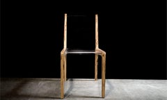 Modern Spalted Maple Clear Acrylic Dining Chair