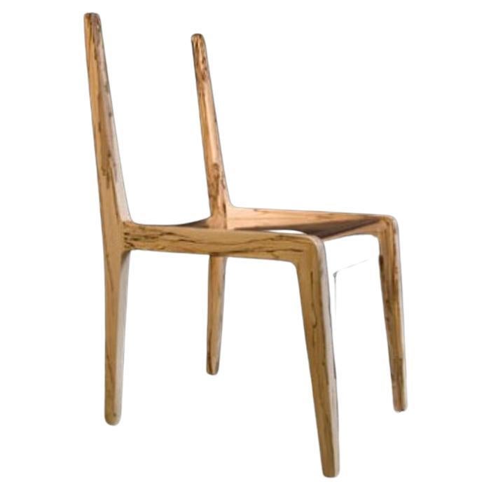 Modern Spalted Maple Clear Acrylic Dining Chair For Sale