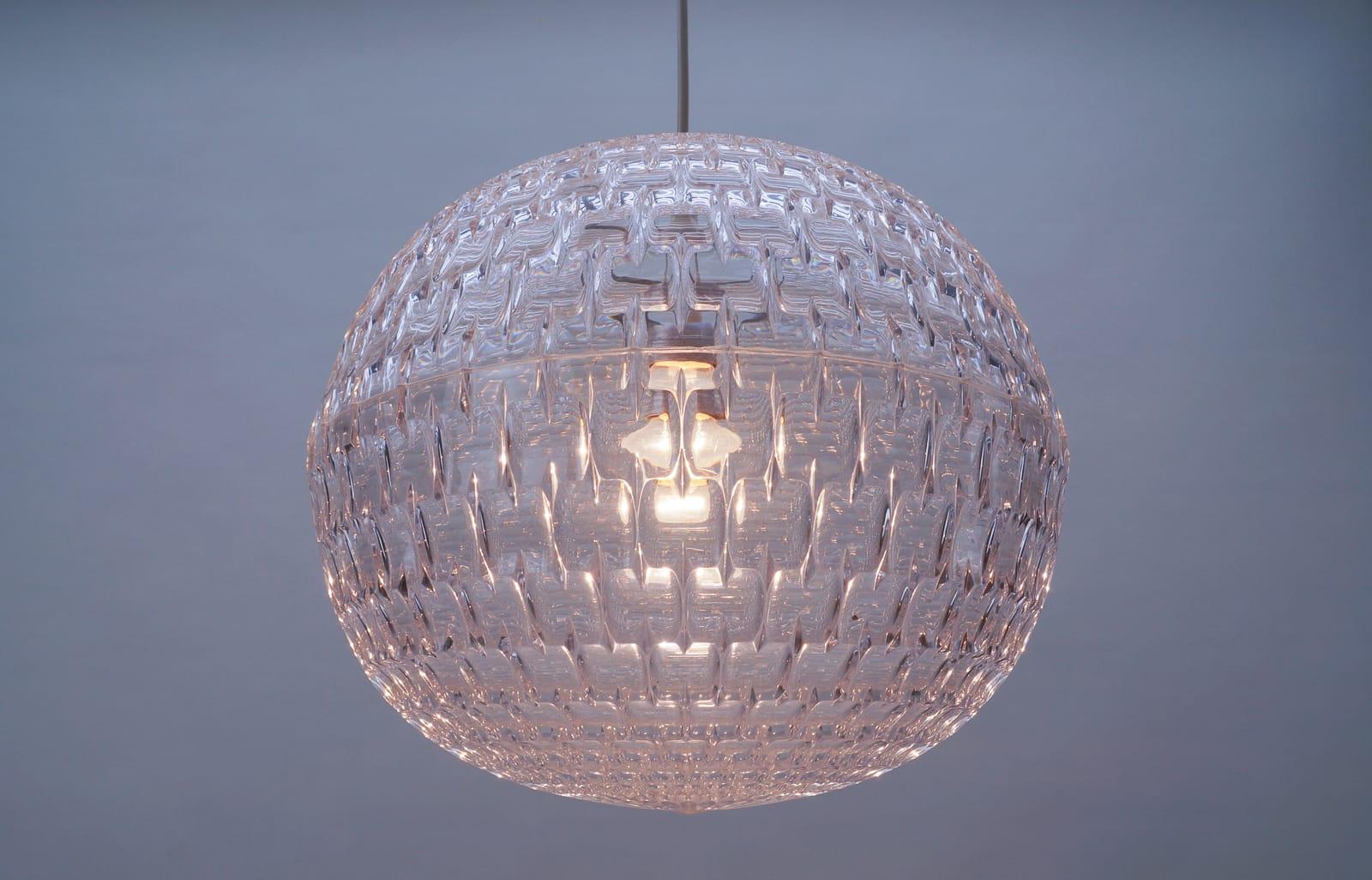 Clear Acrylic Pendant Lamp by Aloys F. Gangkofner for Erco Leuchten, 1960s For Sale 3