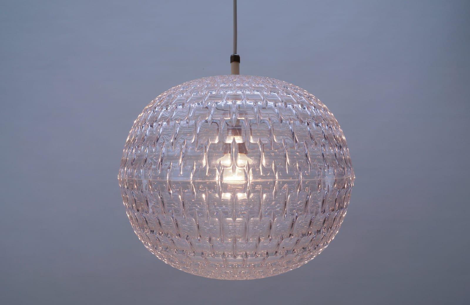 Clear Acrylic Pendant Lamp by Aloys F. Gangkofner for Erco Leuchten, 1960s For Sale 1