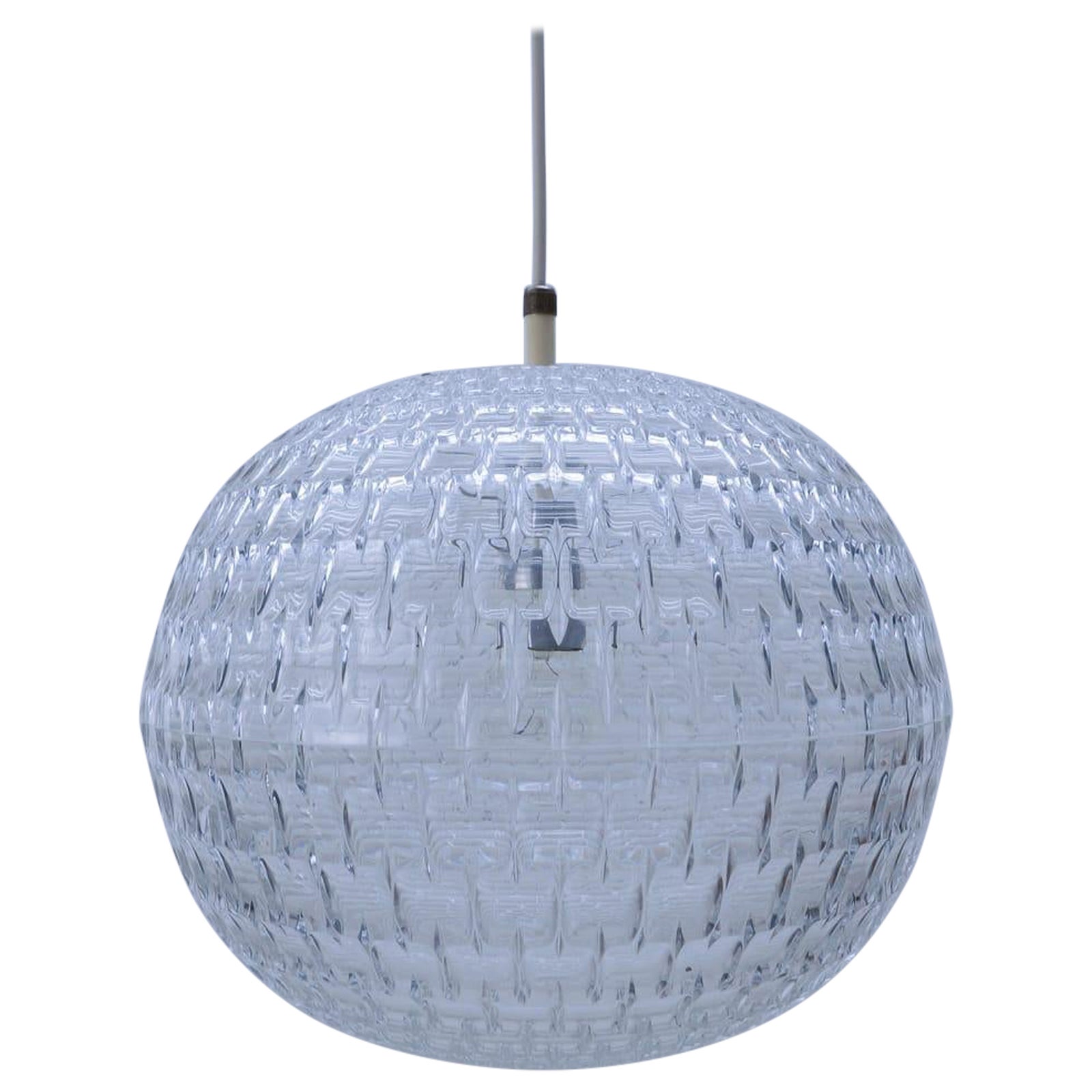 Lampada a sospensione in acrilico trasparente di Aloys F. Gangkofner per ERCO Leuchten, anni '60