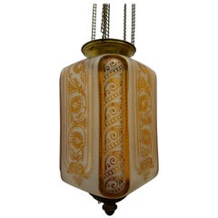 Clear and Amber Art Nouveau Candle Lantern by Baccarat, France, circa 1890