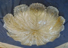 Clear and Amber Graniglia Murano Flush Mount