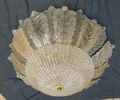 Clear and Amber Graniglia Murano Flush Mount