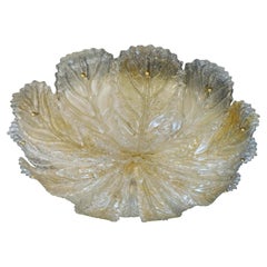 Clear and Amber Graniglia Murano Flush Mount
